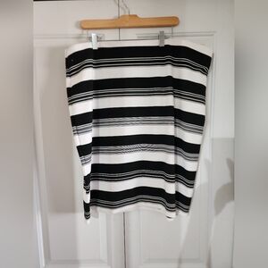 Black and White Striped Skirt